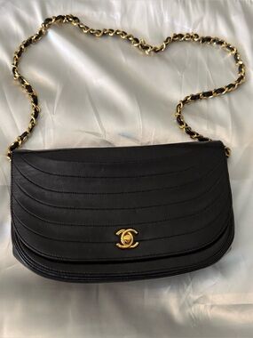 Vintage 80s Chanel Half Moon Flap